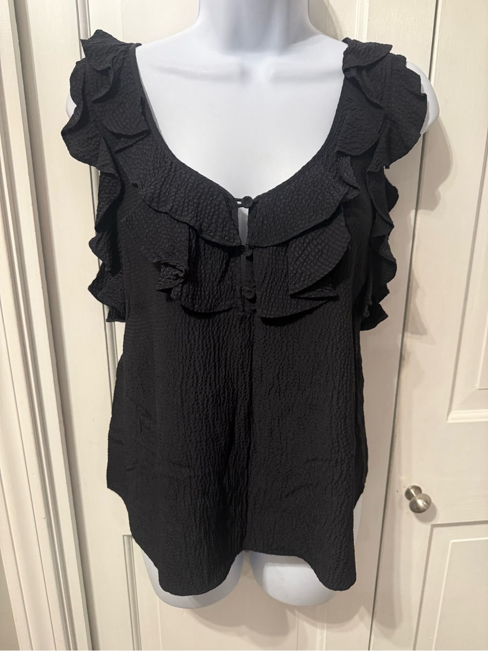 Rebecca Taylor Black Textured Women's Blouse 100% Silk